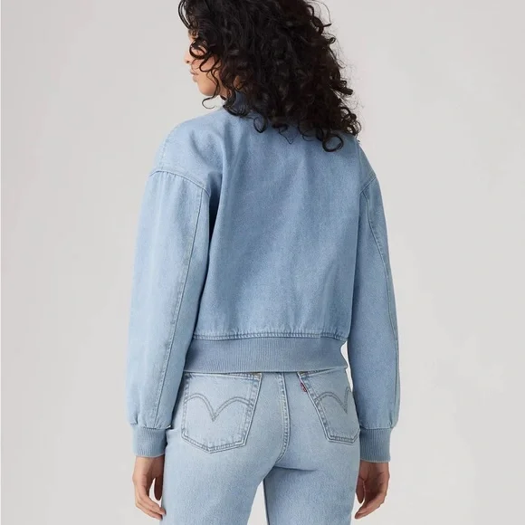 LEVI’S VARSITY Denim Streetwear Bomber Jacket | Size S | Retails $118 | - Picture 5 of 14